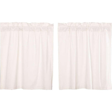 Simple Life Flax Antique White Tier Curtain Set of 2 L36xW36 VHC Brands - The Fox Decor